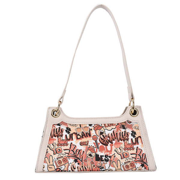 Moderna sieviešu soma ar krāsainu apdruku