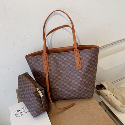 Γυναικεία τσάντα τύπου τσάντα από οικολογικό δέρμα με κοντές λαβές