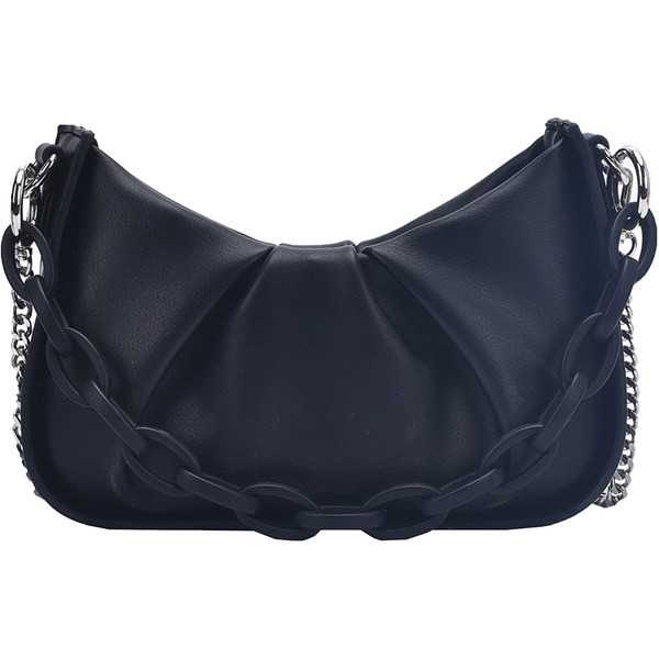 Γυναικεία τσάντα με μεταλλικό στοιχείο - μακριά λαβή