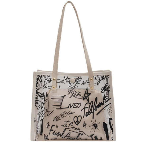 Geanta de dama din silicon cu aplicatie si inchizator metalic