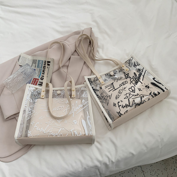 Geanta de dama din silicon cu aplicatie si inchizator metalic