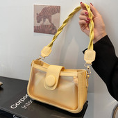 Maza ādas soma ar caurspīdīgu daļu