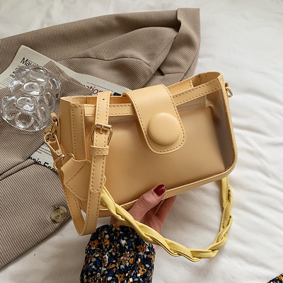 Maza ādas soma ar caurspīdīgu daļu