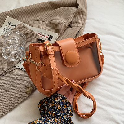 Maza ādas soma ar caurspīdīgu daļu