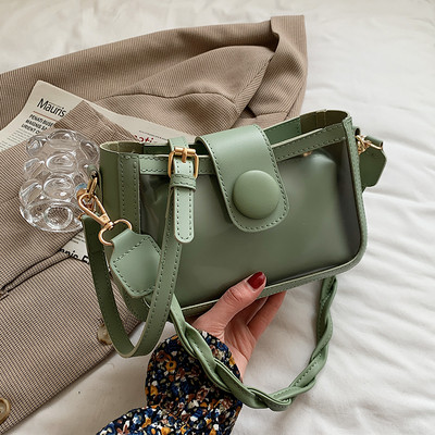 Maza ādas soma ar caurspīdīgu daļu