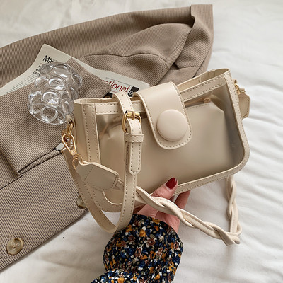 Maza ādas soma ar caurspīdīgu daļu