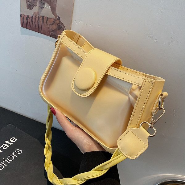 Maza ādas soma ar caurspīdīgu daļu