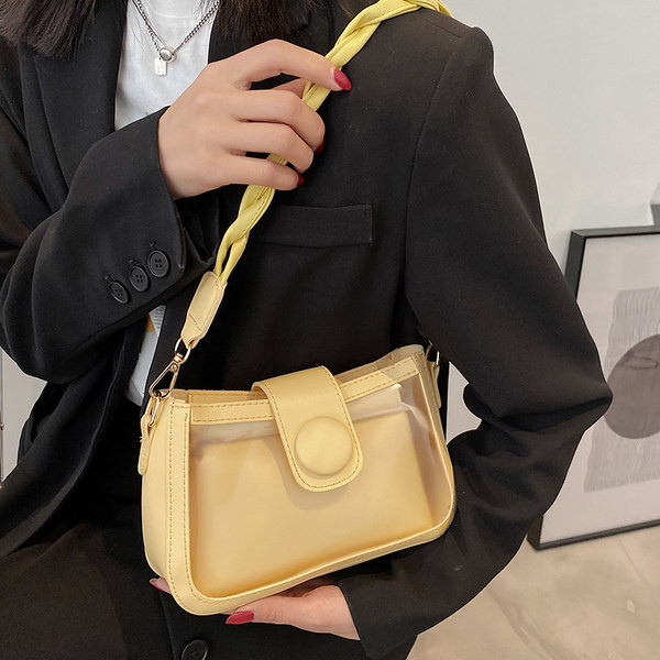 Maza ādas soma ar caurspīdīgu daļu