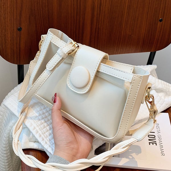 Maza ādas soma ar caurspīdīgu daļu