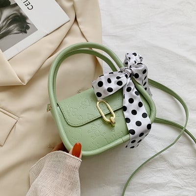 Καθημερινή τσάντα με διακόσμηση με πουά κορδέλα