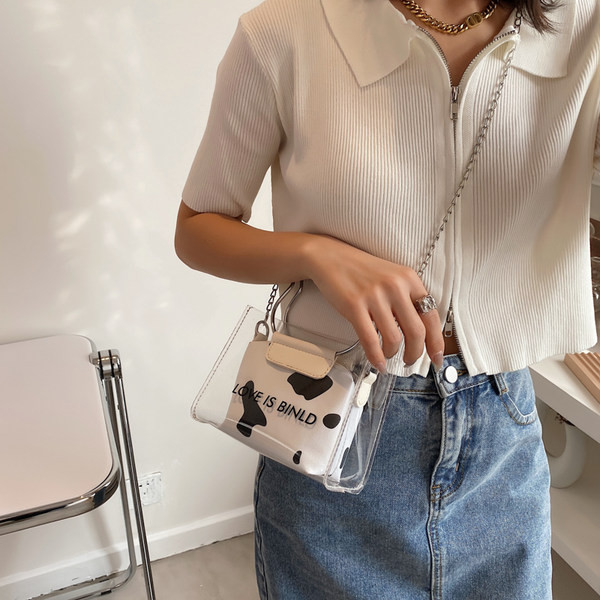 Moteriška silikoninė rankinė su metaline rankena