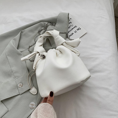 Γυναικεία έκο δερμάτινη τσάντα με κορδόνια σε τέσσερα χρώματα