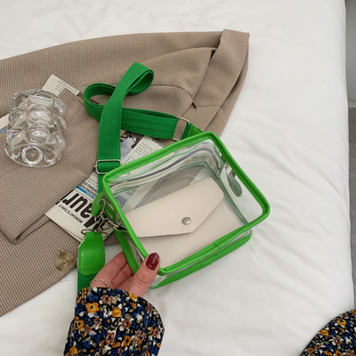 Sieviešu caurspīdīga soma ar regulējamu rokturi