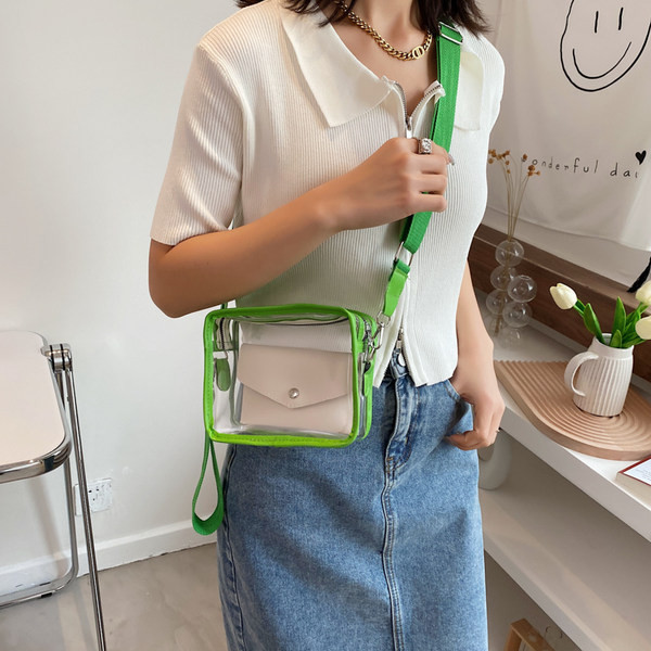 Sieviešu caurspīdīga soma ar regulējamu rokturi