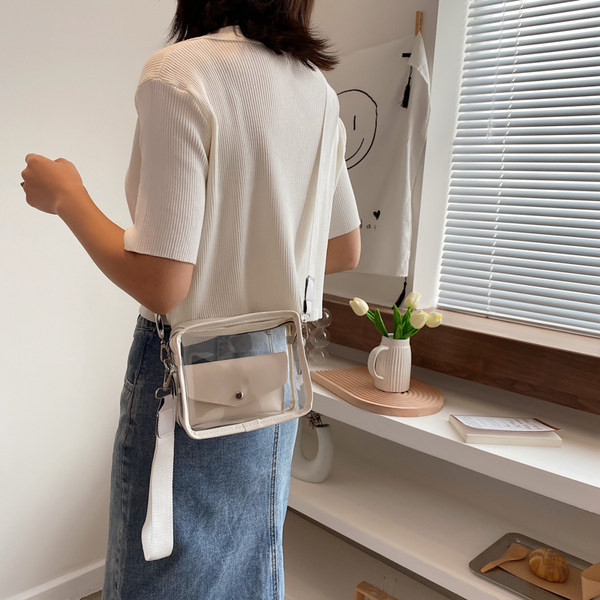 Sieviešu caurspīdīga soma ar regulējamu rokturi