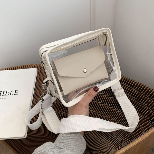 Sieviešu caurspīdīga soma ar regulējamu rokturi