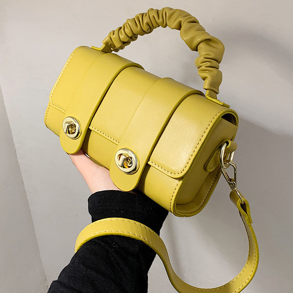 Μικρή έκο δερμάτινη τσάντα νέο μοντέλο με διπλή στερέωση