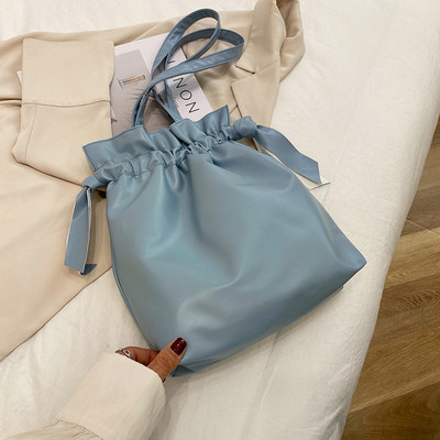 Casual γυναικεία έκο δερμάτινη τσάντα με κορδόνια