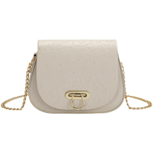 Geanta de dama din piele cu maner lung metalic