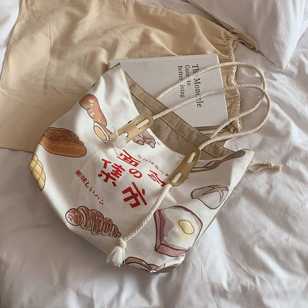 Γυναικεία υφασμάτινη τσάντα με εφαρμογές - με κοντή λαβή