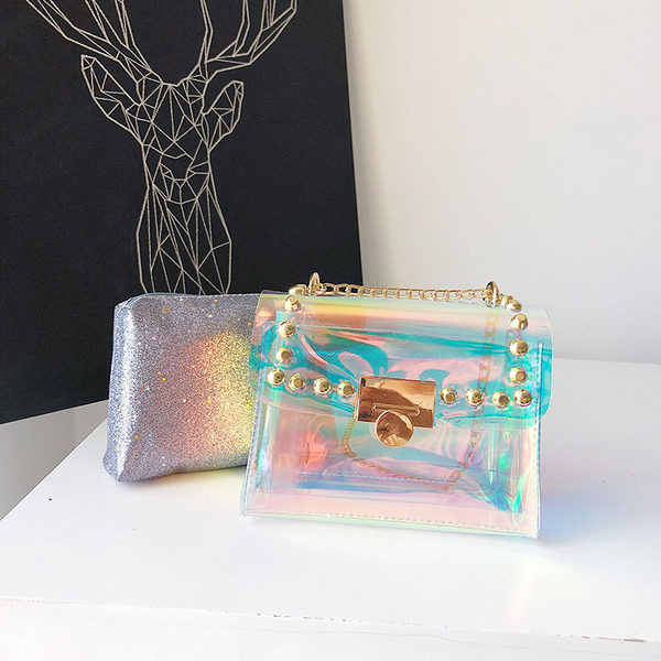 Ženska silikonska torba s dugim lancem i metalnom kopčom