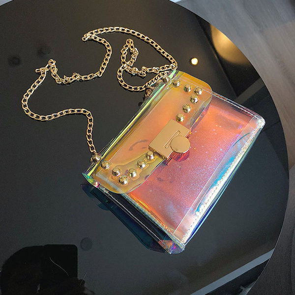 Ženska silikonska torba s dugim lancem i metalnom kopčom