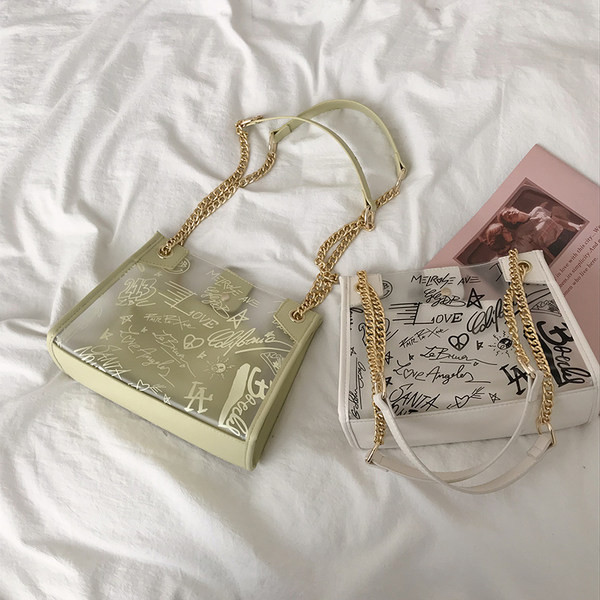 Σύγχρονη γυναικεία τσάντα με επιγραφές - διάφορα χρώματα