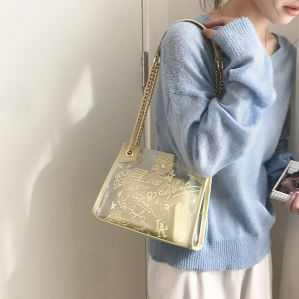 Σύγχρονη γυναικεία τσάντα με επιγραφές - διάφορα χρώματα