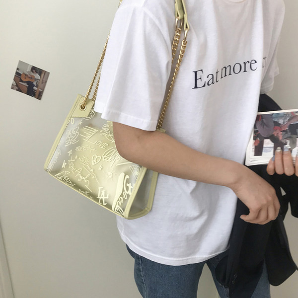 Σύγχρονη γυναικεία τσάντα με επιγραφές - διάφορα χρώματα