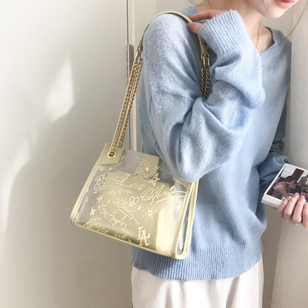 Σύγχρονη γυναικεία τσάντα με επιγραφές - διάφορα χρώματα