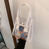 Caurspīdīga sieviešu ikdienas plecu soma