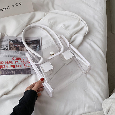 Caurspīdīga sieviešu ikdienas plecu soma