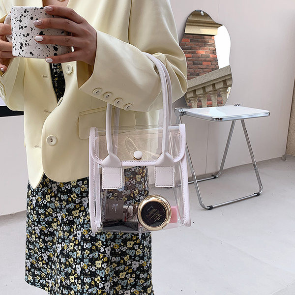 Caurspīdīga sieviešu ikdienas plecu soma