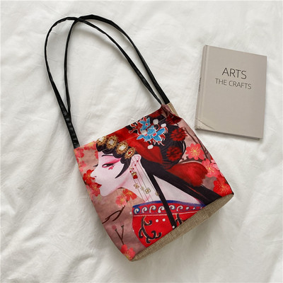 Γυναικεία τσάντα με χρωματιστό απλικέ 