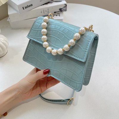 Sieviešu maza kvadrātveida soma ar pērlēm