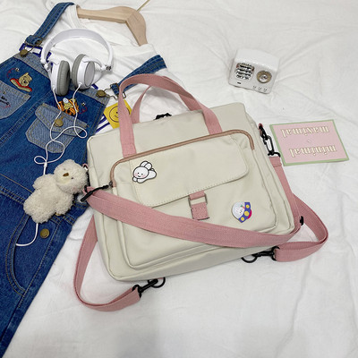 Γυναικεία τσάντα με εφαρμογή 3D - μακριά και κοντή λαβή