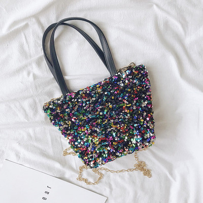 Γυαλιστερή γυναικεία τσάντα με φερμουάρ-δύο μοντέλα