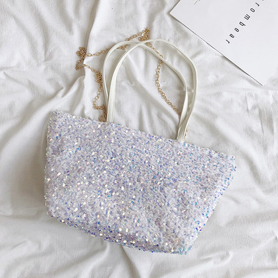 Γυαλιστερή γυναικεία τσάντα με φερμουάρ-δύο μοντέλα