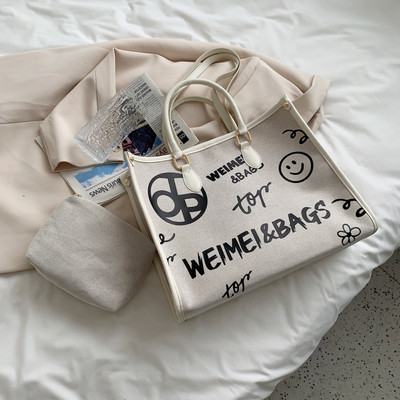 Νέο μοντέλο καθημερινή μεγάλη τσάντα με επιγραφές