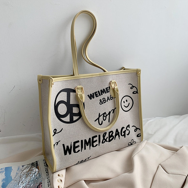 Νέο μοντέλο καθημερινή μεγάλη τσάντα με επιγραφές