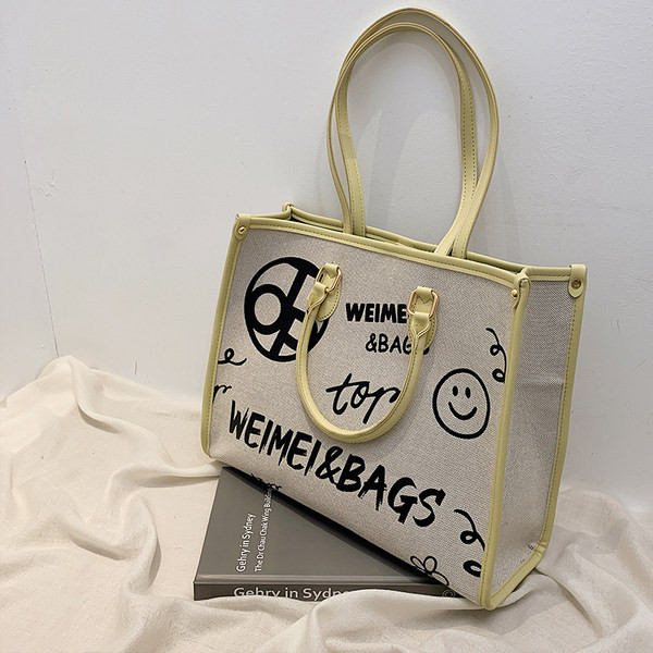 Νέο μοντέλο καθημερινή μεγάλη τσάντα με επιγραφές