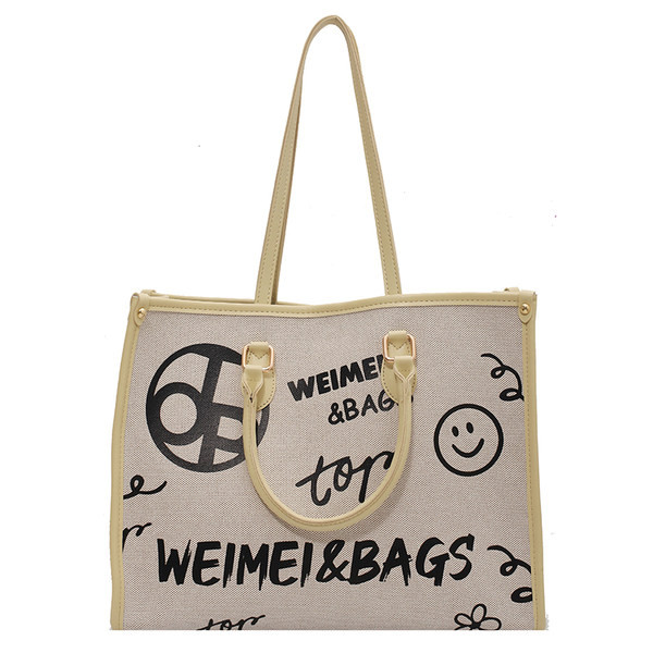 Νέο μοντέλο καθημερινή μεγάλη τσάντα με επιγραφές