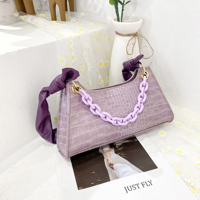 Jauna modeļa sieviešu soma no mākslīgās ādas ķēdītē