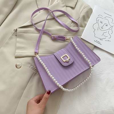 Νέο μοντέλο κομψή γυναικεία τσάντα από οικολογικό δέρμα με πέρλες