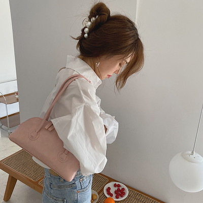 Casual γυναικεία τσάντα από οικολογικό δέρμα με φερμουάρ - ρετρό στιλ