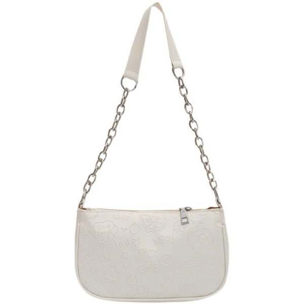 Σύγχρονη γυναικεία τσάντα με μεταλλική λαβή και φερμουάρ