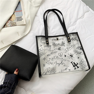 Γυναικεία διαφανής τσάντα με τρουξ