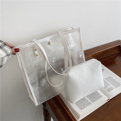 Γυναικεία διαφανής τσάντα με τρουξ