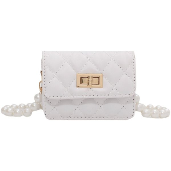 Έκο δερμάτινη γυναικεία τσάντα  με μακριά λαβή από πέρλες