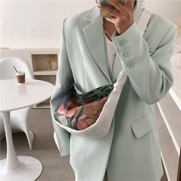 Γυναικεία καθημερινή έγχρωμη τσάντα με μακριά λαβή